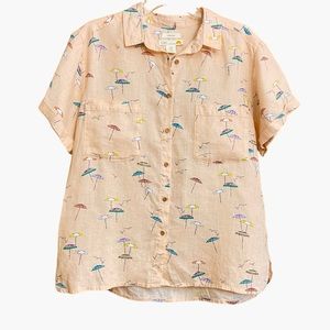 C & C California Linen Tropical Novelty Shirt Beach Summer